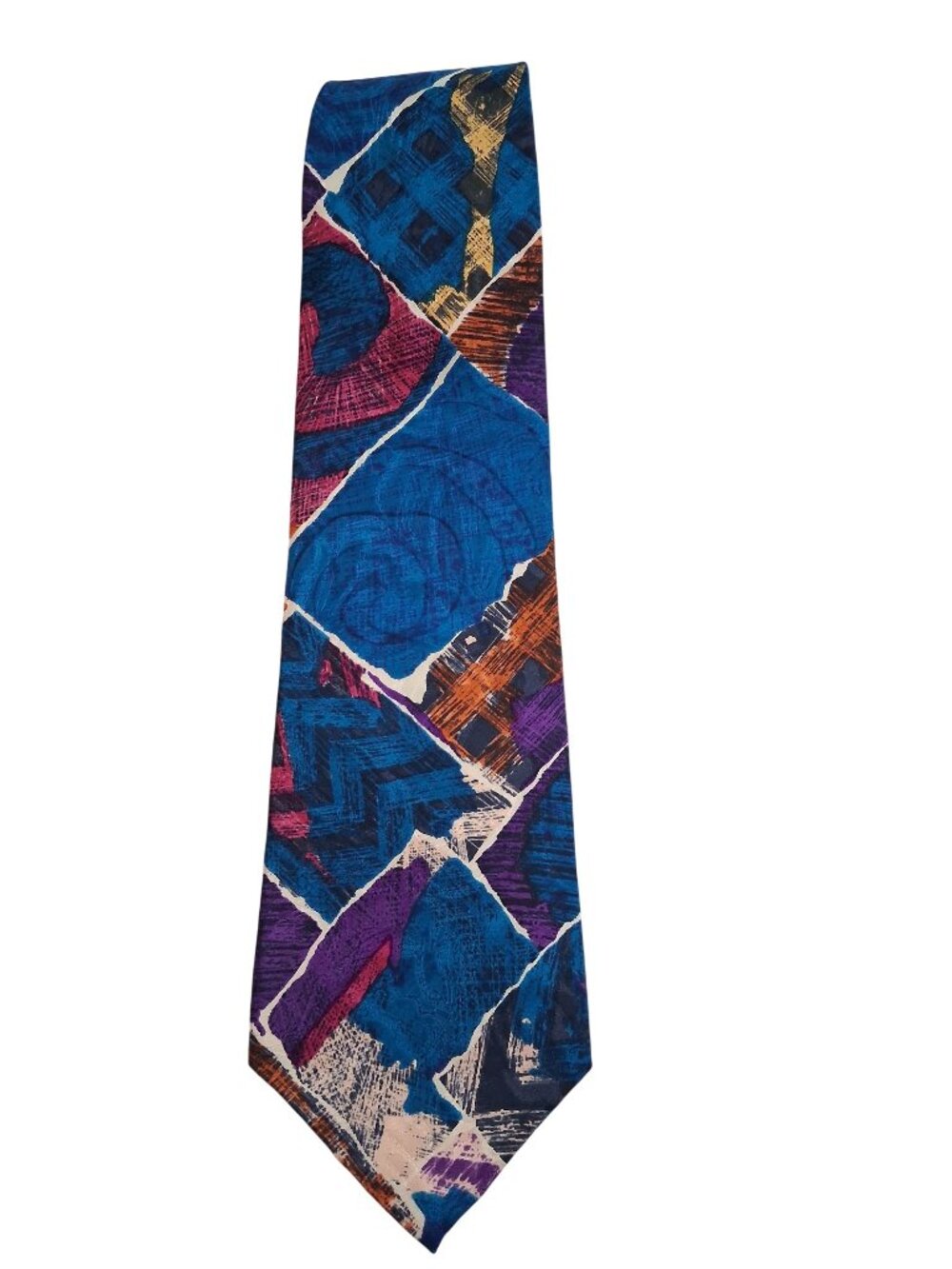 Strathmore by Anderson 100% Silk Tie Bold Abstract Pattern Multi-Color USA
